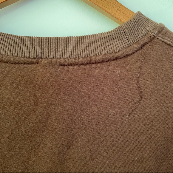 Nike Vintage Crew Neck Sweatshirt Brown w Large Front Embroidered Logo XXL - Picture 6 of 7